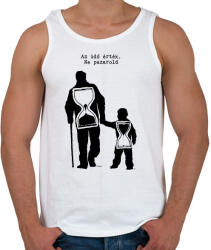 printfashion Az idő érték, ne pazarold - Férfi atléta - Fehér (1741098)