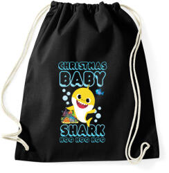printfashion Christmas Baby Shark - Sportzsák, Tornazsák - Fekete (3990719)