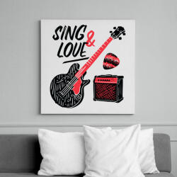 printfashion Gitáros énekes - Vászonkép - Fehér (13679179)