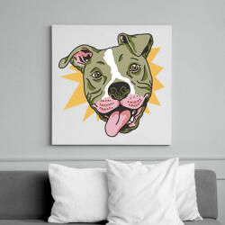printfashion Pitbull - Vászonkép - Fehér (10139189)