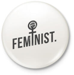 printfashion Feminista - Kitűző, hűtőmágnes - Fehér (3078634)
