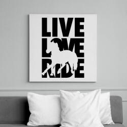 printfashion Live Love Ride lovas - Vászonkép - Fehér (16273346)