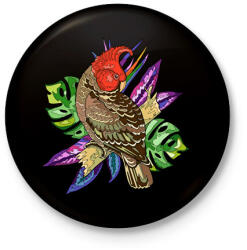 printfashion Madár - Kitűző, hűtőmágnes - Fekete (11801923)