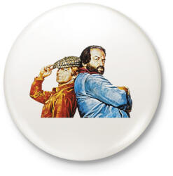 printfashion Bud Spencer and Terence Hill - Kitűző, hűtőmágnes - Fehér (14687119)