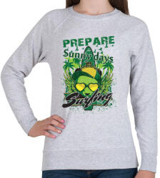 printfashion Szörfös napok - Női pulóver - Sport szürke (34288)