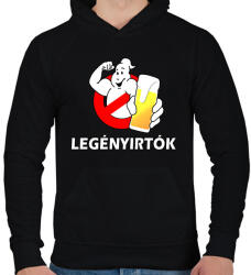 printfashion Legényirtok - Férfi kapucnis pulóver - Fekete (7267673)