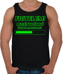printfashion Legénybúcsú - Férfi atléta - Fekete (7136770)