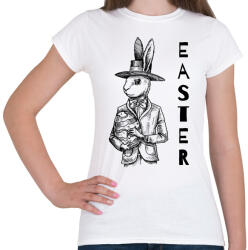 printfashion Easter - Elegáns nyúl - Női póló - Fehér (6333391)