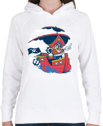 printfashion Kalóz - Női kapucnis pulóver - Fehér (5225923)