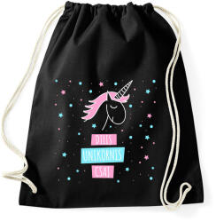 printfashion Dilis unikornis csaj - Sportzsák, Tornazsák - Fekete (1193279)