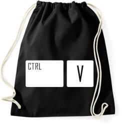 printfashion Ctrl + V - Sportzsák, Tornazsák - Fekete (2010575)