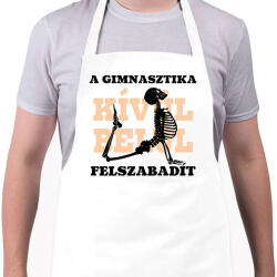 printfashion A gimnasztika felszabadít - fekete - Kötény - Fehér (7167881)