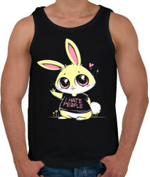 printfashion Antiszociális nyuszi - Férfi atléta - Fekete (1241713)