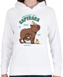 printfashion Capybara anatómia - Női kapucnis pulóver - Fehér (13608254)