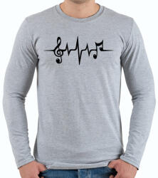 printfashion Zene pulzus - Férfi hosszú ujjú póló - Sport szürke (1142114)