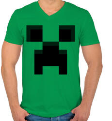 printfashion Minecraft #1 - Férfi V-nyakú póló - Zöld (1122980)