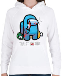 printfashion Among us trust no one - Női kapucnis pulóver - Fehér (4128895)