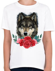 printfashion Farkas rózsával - Gyerek póló - Fehér (13894632)