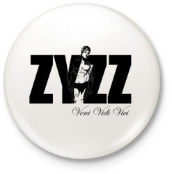 printfashion Zyzz - Veni Vidi Vici - Fekete - Kitűző, hűtőmágnes - Fehér (3080588)
