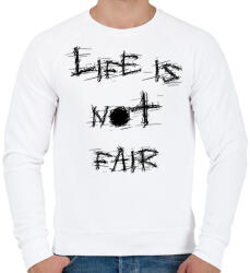 printfashion life is not fair - Férfi pulóver - Fehér (1976101)