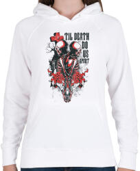 printfashion Csontvázak - Amíg a halál el nem választ - Női kapucnis pulóver - Fehér (4646295)