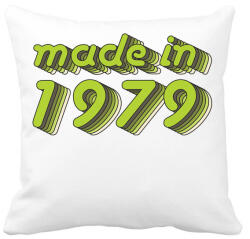 printfashion made-in-1979-green-grey - Párnahuzat, Díszpárnahuzat - Fehér (485619)