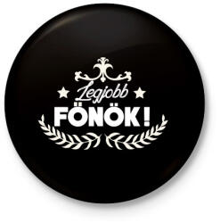 printfashion Legjobb főnök - Kitűző, hűtőmágnes - Fekete (3092027)