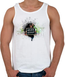 printfashion NEVER GIVEUP - Férfi atléta - Fehér (1685793)