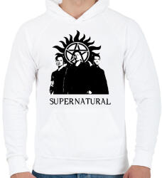 printfashion odaát - Férfi kapucnis pulóver - Fehér (1311608)
