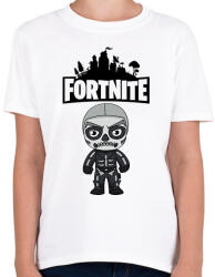 printfashion Fortnite Skull trooper - Gyerek póló - Fehér (1837823)