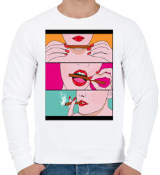 printfashion Füves csaj - Férfi pulóver - Fehér (1805481)