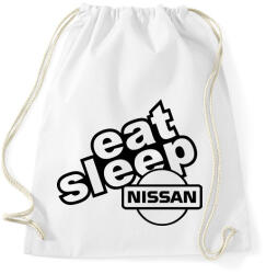 printfashion Eat Sleep Nissan - Sportzsák, Tornazsák - Fehér (2244845)