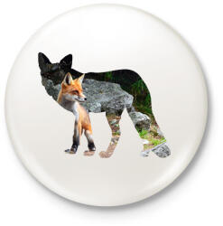 printfashion Róka - Kitűző, hűtőmágnes - Fehér (13825215)