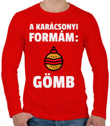 printfashion KARÁCSONYI FORMÁM - Férfi hosszú ujjú póló - Piros (9554660)