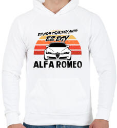 printfashion Ez nem csak egy autó ez egy ALFA ROMEO - Férfi kapucnis pulóver - Fehér (16464944)