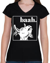 printfashion Baah. - Női V-nyakú póló - Fekete (11617685)