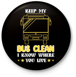 printfashion I know where you live - Kitűző, hűtőmágnes - Fekete (7469310)