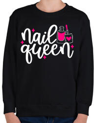 printfashion Nail Queen - Gyerek pulóver - Fekete (10975330)