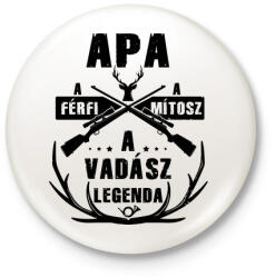 printfashion Apa a vadász - Kitűző, hűtőmágnes - Fehér (5348574)