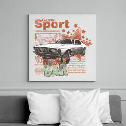 printfashion Amerikai retro sportautó - Vászonkép - Fehér (6635762)