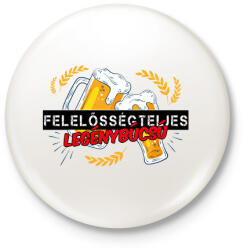 printfashion Felelősségteljes legénybúcsú - Kitűző, hűtőmágnes - Fehér (13159697)