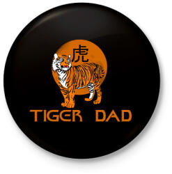 printfashion tiger dad - Kitűző, hűtőmágnes - Fekete (3102346)