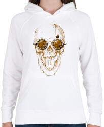 printfashion Kávés koponya - Női kapucnis pulóver - Fehér (372824)