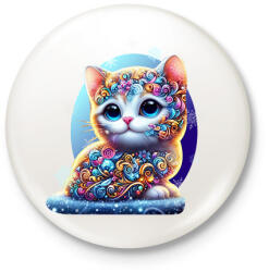 printfashion Cica alebrije stílusban - Kitűző, hűtőmágnes - Fehér (15131078)