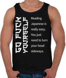 printfashion Reading Japanese is really easy - white - Férfi atléta - Fekete (7041457)