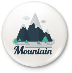 printfashion Mountain - Kitűző, hűtőmágnes - Fehér (3077531)