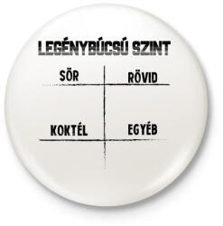 printfashion Legénybúcsú szint - Kitűző, hűtőmágnes - Fehér (13159698)