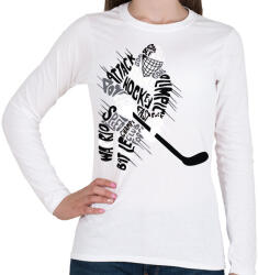 printfashion Hockey player - Női hosszú ujjú póló - Fehér (15643500)