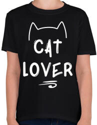 printfashion Cat Lover - Gyerek póló - Fekete (985630)