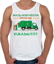 printfashion Láttam egy kukásautót - Férfi atléta - Fehér (16170325)